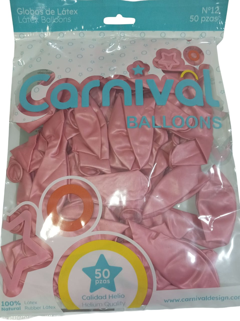 CARNIVAL GLOBOS 12P 50U ROSEGO