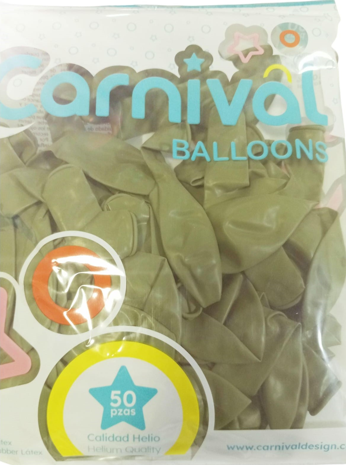 CARNIVAL GLOBOS 12P 50U OLIVO