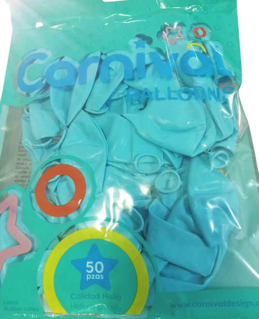 CARNIVAL GLOBOS 12P 50U PT AZU