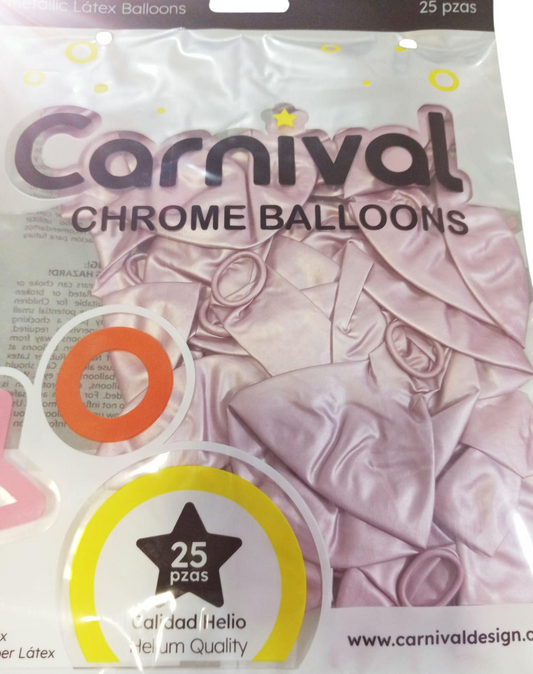 GLOBOS 12 CROMADO LAVANDA 25U
