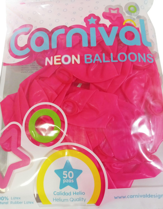 GLOBOS 12 NEON FUCSIA 25U
