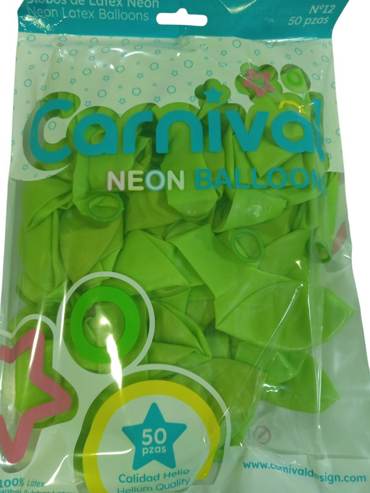 GLOBOS 12 NEON VERDE 25U