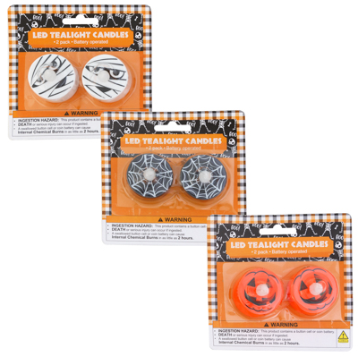 VELAS TEALIGHT HALLOWEEN 2UDS