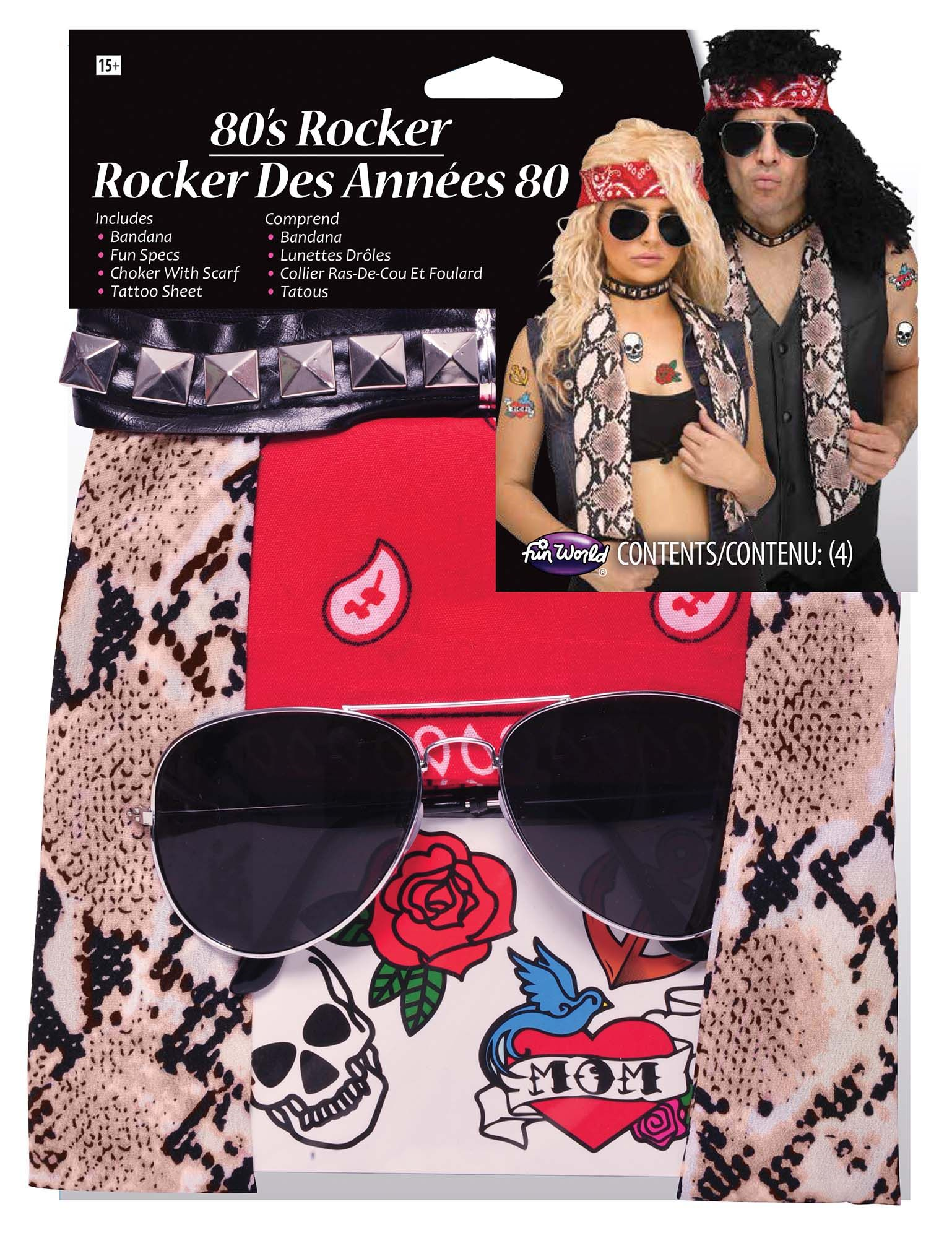 KIT DISFRAZ ROCKERO 80s