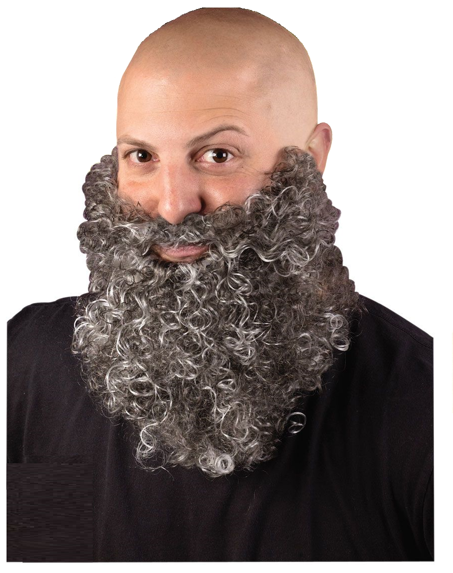 BARBA GRIS CURLY C/BIGOTE