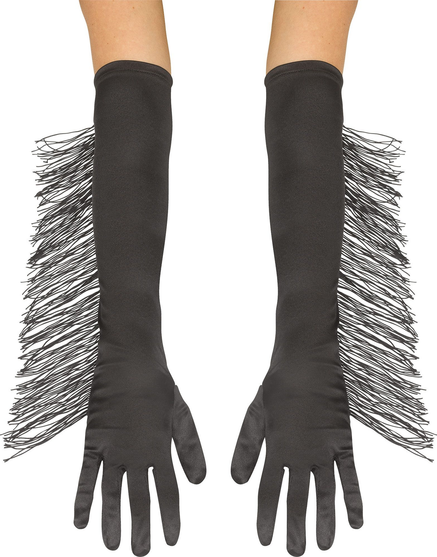 GUANTES LARGOS NEGRO FRANJAS