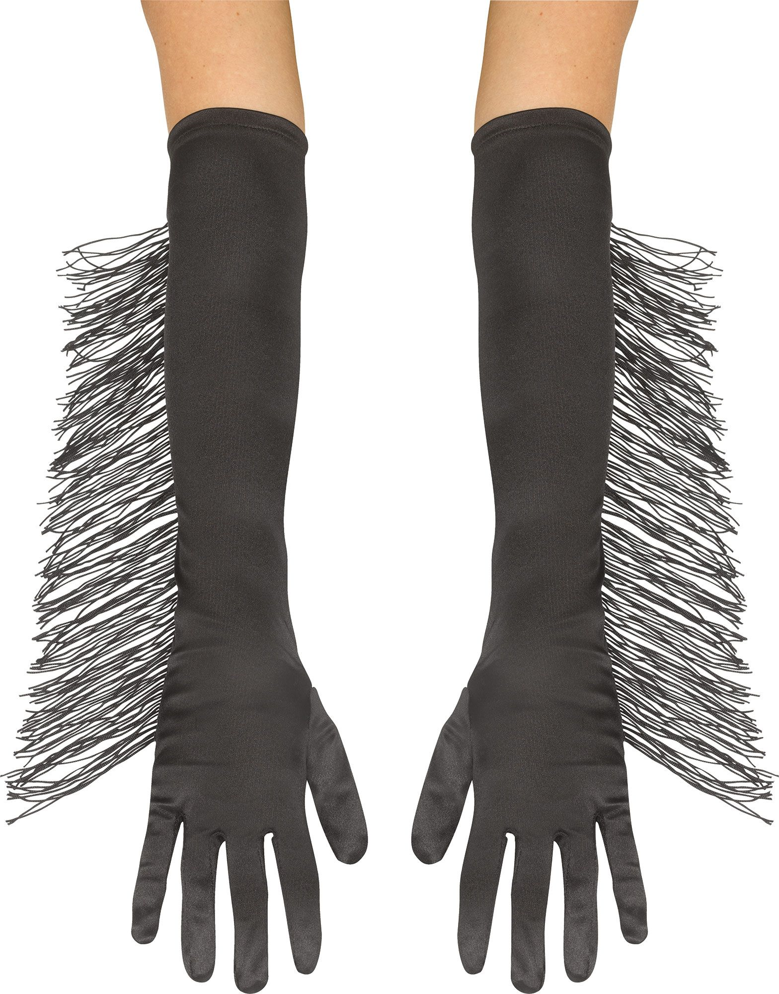 GUANTES LARGOS NEGRO FRANJAS