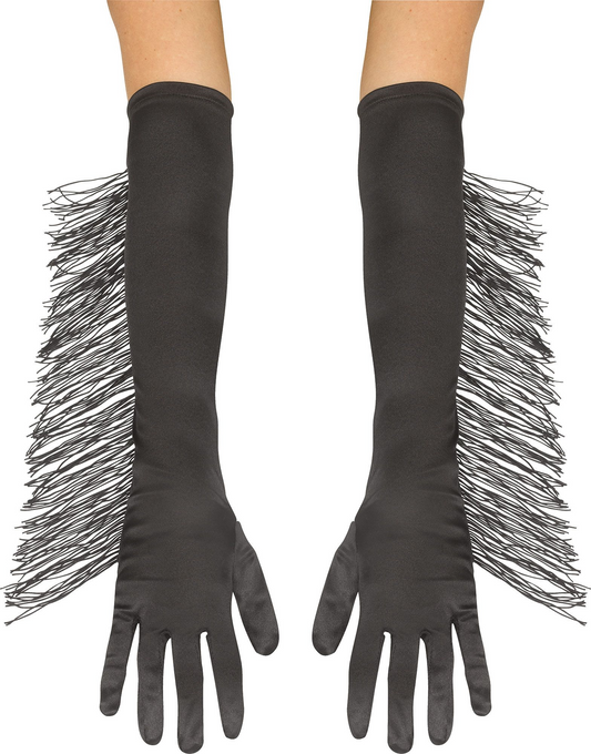 GUANTES LARGOS NEGRO FRANJAS