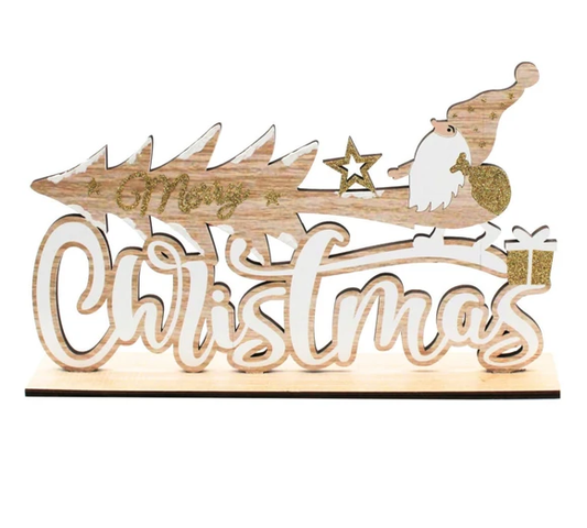 DECO MESA MADERA CHRISTMAS