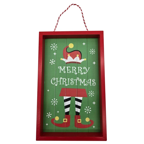 DECO COLG ELF MAD VERD PUERTA