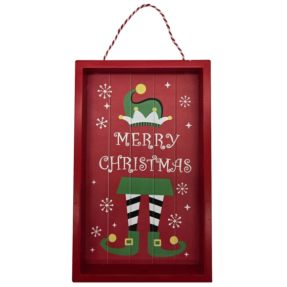 DECO COLG ELF MAD ROJA PUERTA