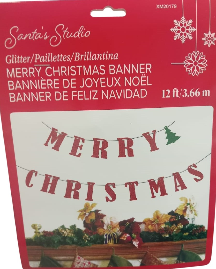 BANNER MERRY CHRISTMAS 12 PIES