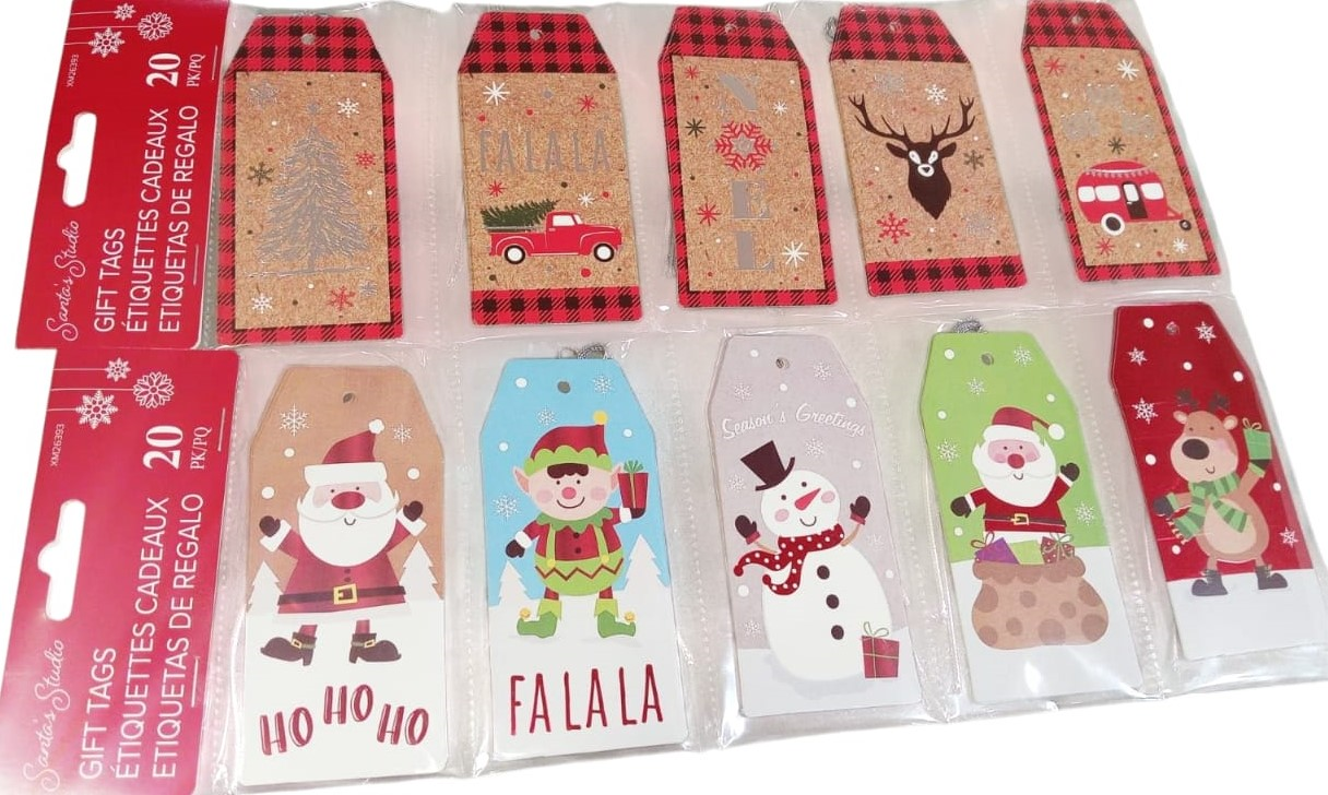ETIQUETAS REGALO XMAS 20UDS