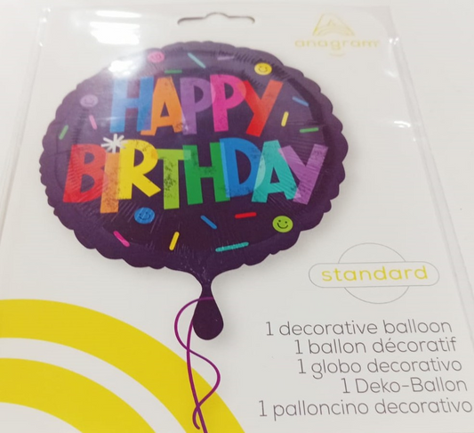 GLOBO MET HAPPY BDAY 18 PULG