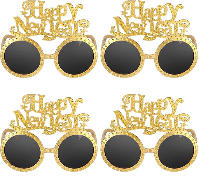 LENTES HAPPY NEW YEAR GOLD DLX