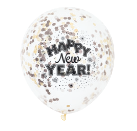 GLOBO 12PG HNY CONFETTI 6UDS