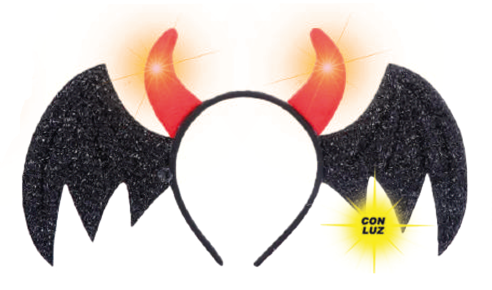 VINCHA MURCIELAGO DIABLO LUZ