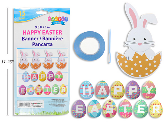 PANCARTA HAPPY EASTER 9PIES