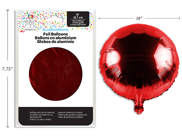 GLOBO MET REDONDO 18PG ROJO