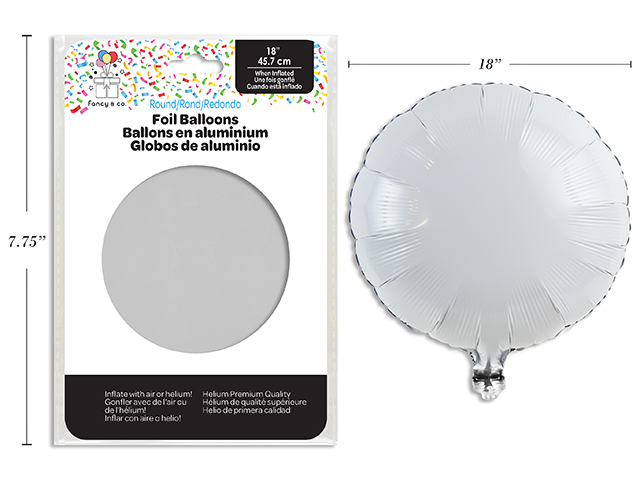 GLOBO MET REDONDO 18PG BLANCO