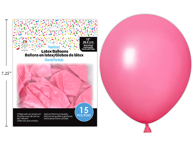 GLOBO LATEX 12PG 15UDS FUCSIA