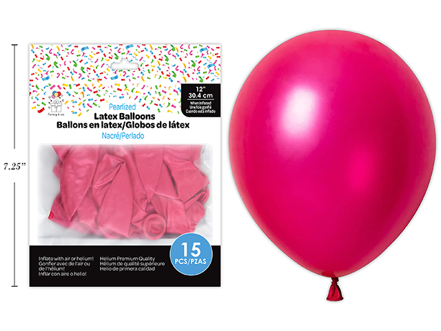 GLOBO LATEX 12PG 15U FUCSIA PR