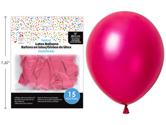 GLOBO LATEX 12PG 15U FUCSIA PR