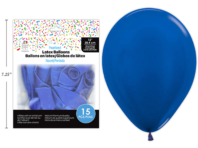 GLOBO LATEX 12PG 15UD AZUL PER