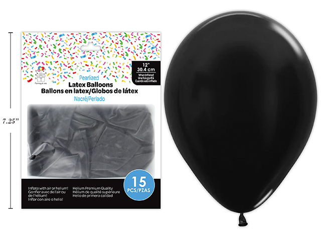 GLOBO LATEX 12PG 15U NEGRO PRL