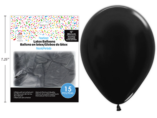 GLOBO LATEX 12PG 15U NEGRO PRL