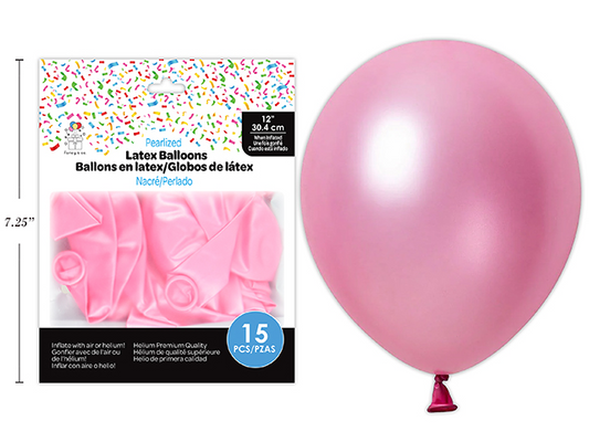 GLOBO LATEX 12P 15U ROSA PRL