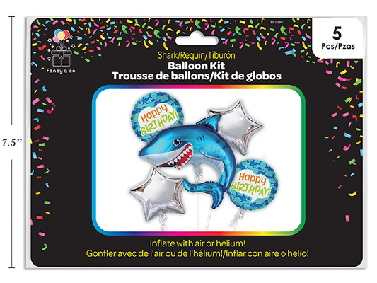 GLOBOS KIT TIBURON  5PCS