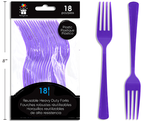 TENEDOR PLAST 18UDS MORADO