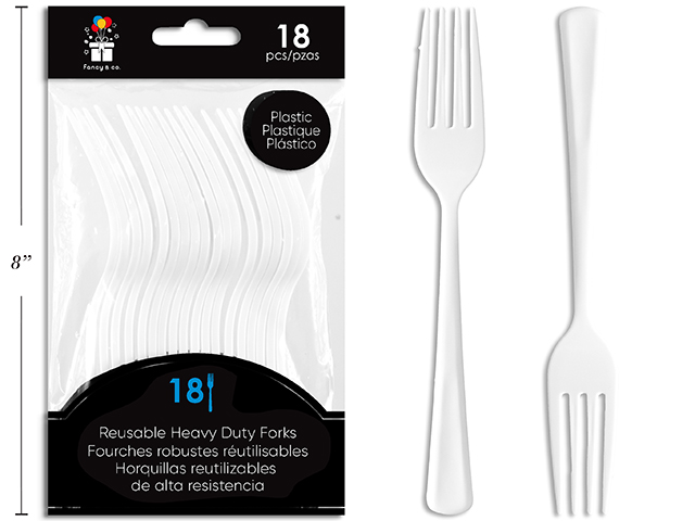TENEDOR PLAST 18UDS BLANCO