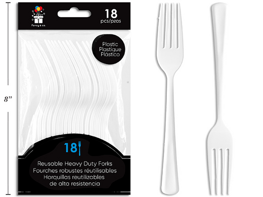 TENEDOR PLAST 18UDS BLANCO