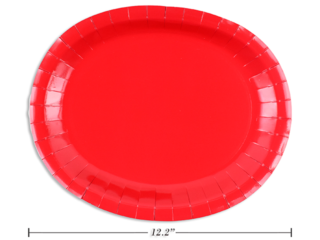 PLATOS OVAL 8U 12PG ROJO