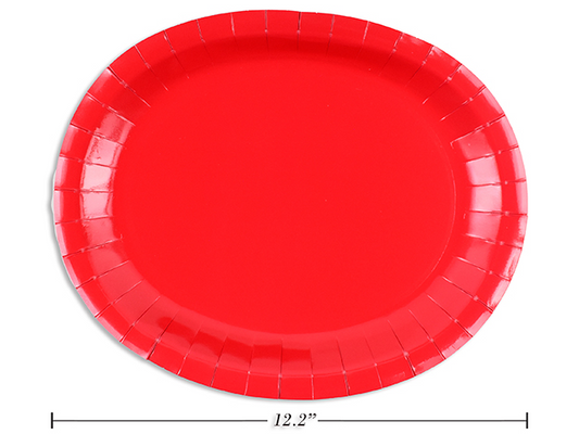 PLATOS OVAL 8U 12PG ROJO