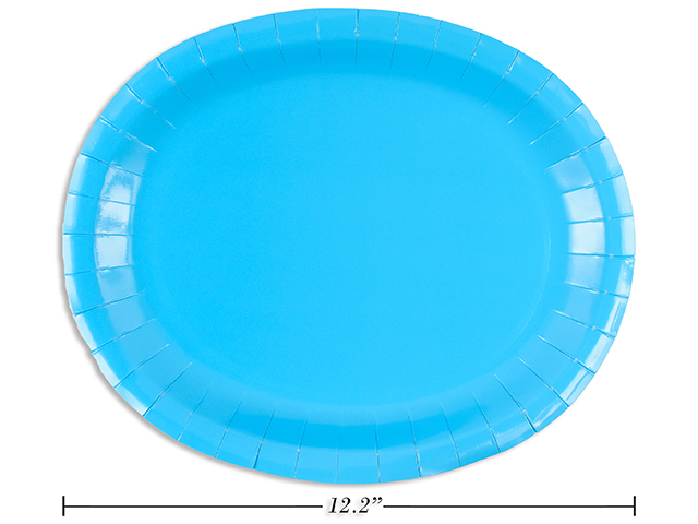 PLATOS OVAL 8U 12PG AZUL CIELO