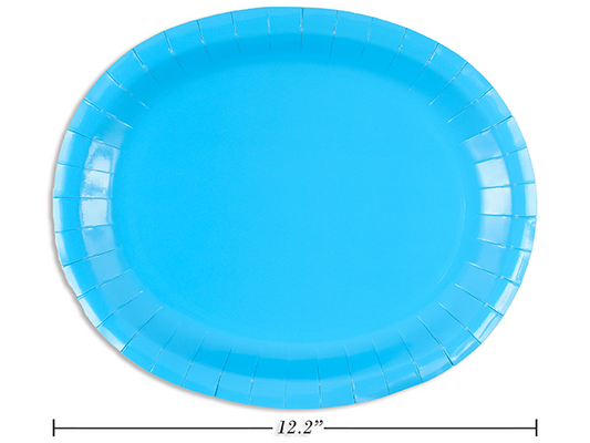 PLATOS OVAL 8U 12PG AZUL CIELO