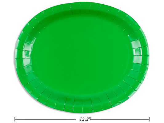 PLATOS OVAL 8U 12PG VERDE ESME