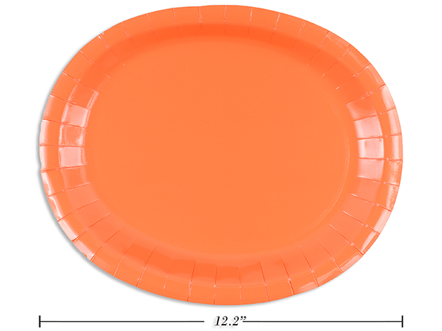 PLATOS OVAL 8U 12PG NARANJA