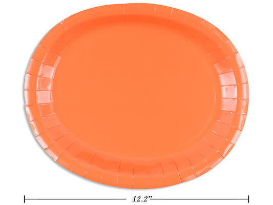 PLATOS OVAL 8U 12PG NARANJA