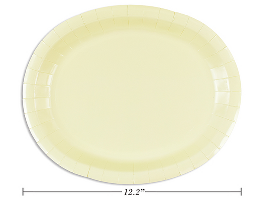 PLATOS OVAL 8U 12PG CREMA