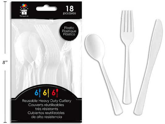SET 18 CUBIERTOS BLANCOS