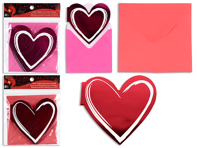 TARJETA CORAZON C/SOBRE 8UD