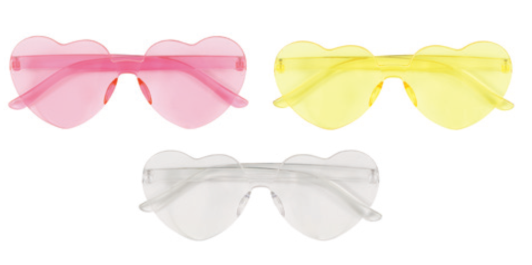 LENTES FORMA CORAZON 3UDS