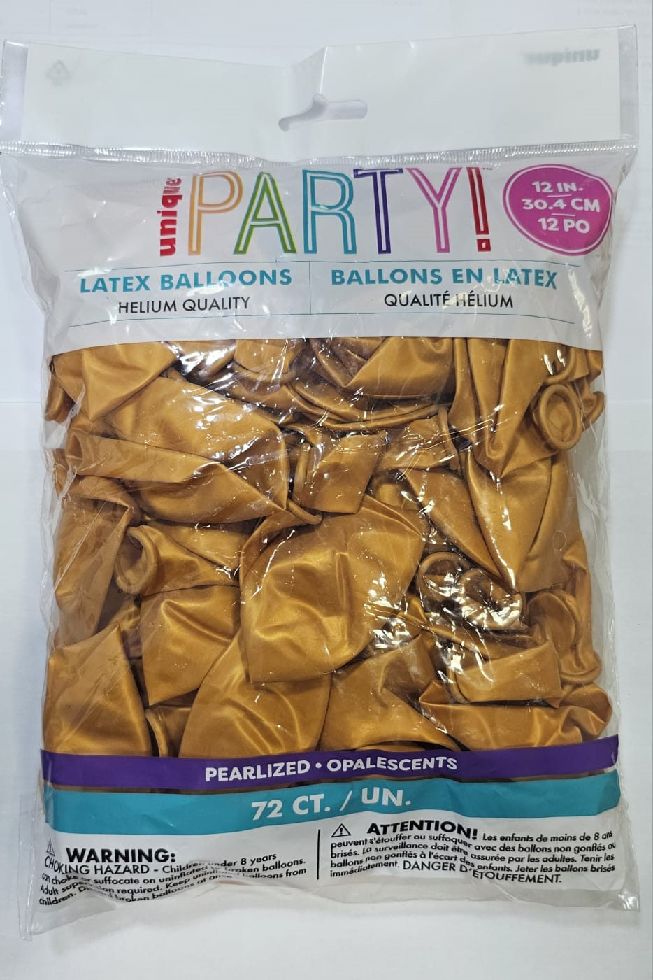 GLOBOS PERLA DORADO 72UDS 12PG