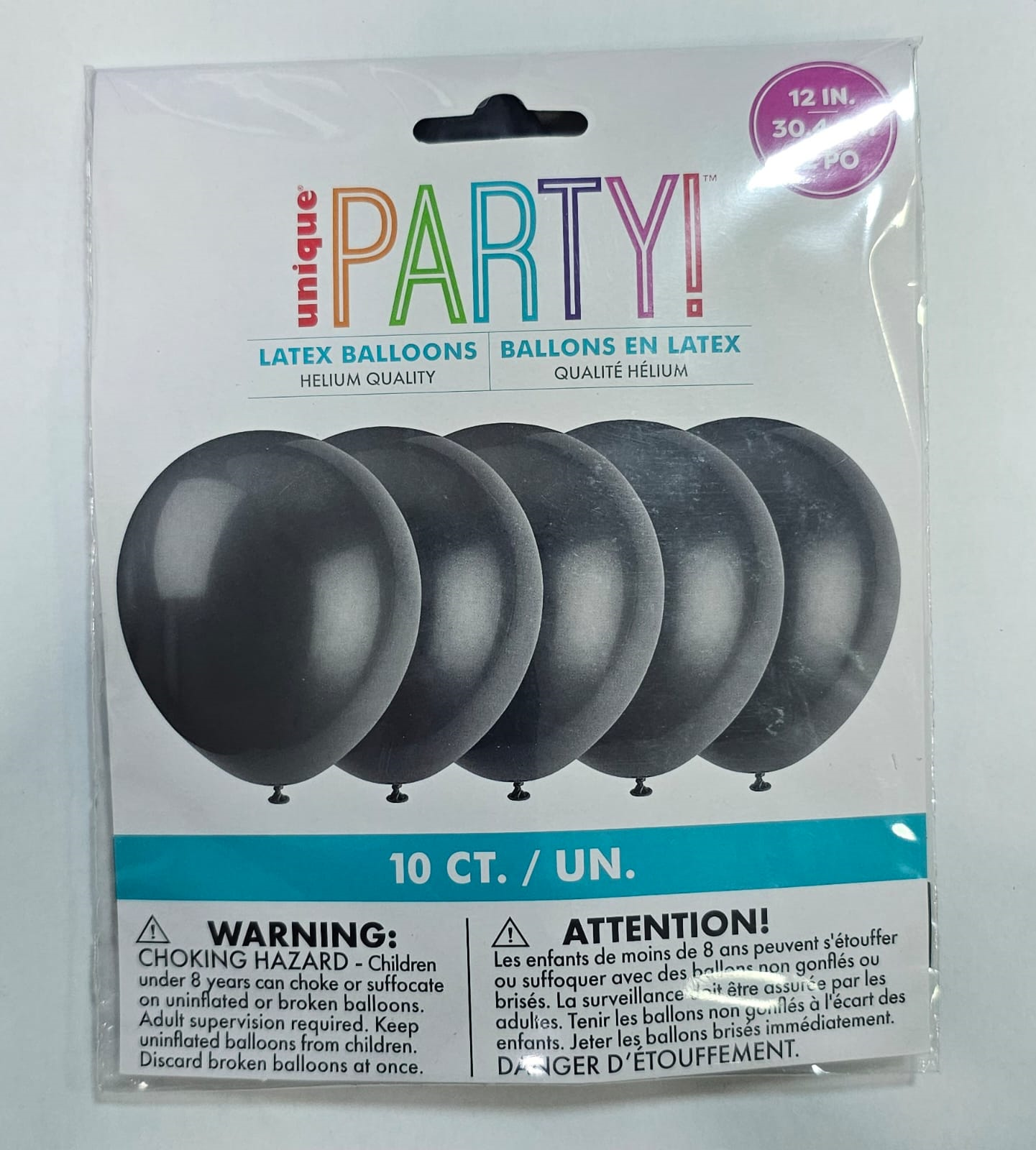 GLOBOS PERLA NEGROS 8UDS 12PG