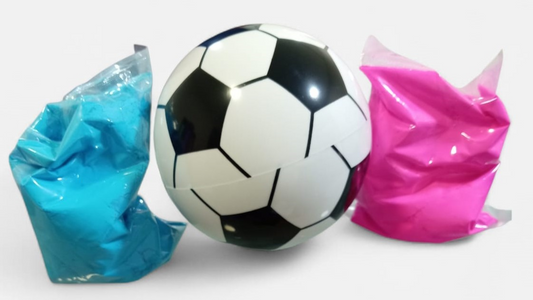 PELOTA FUTBOL REVEAL AZUL-ROSA