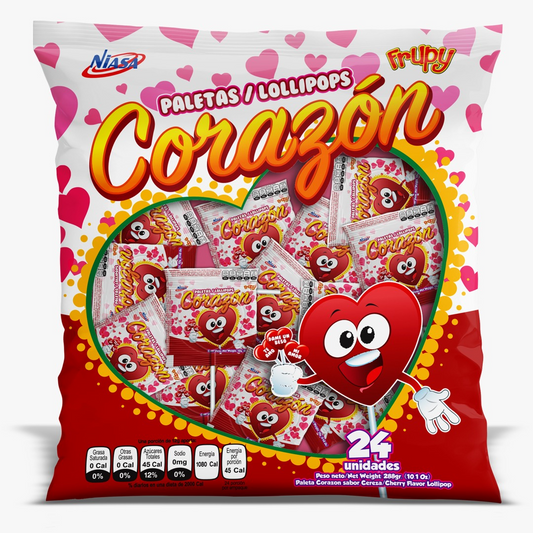 PALETA FRUPY CEREZA CORAZN 24U